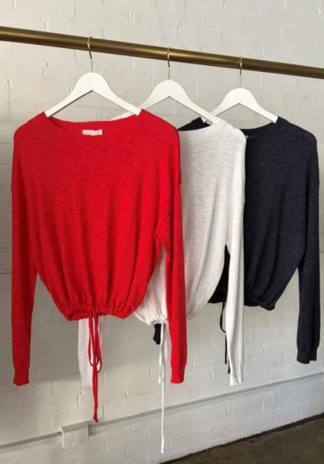 Hailey Drawstring Top - Red