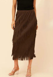 Lina  Fringe  Skirt