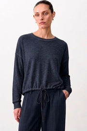 Hailey Drawstring Top - Navy