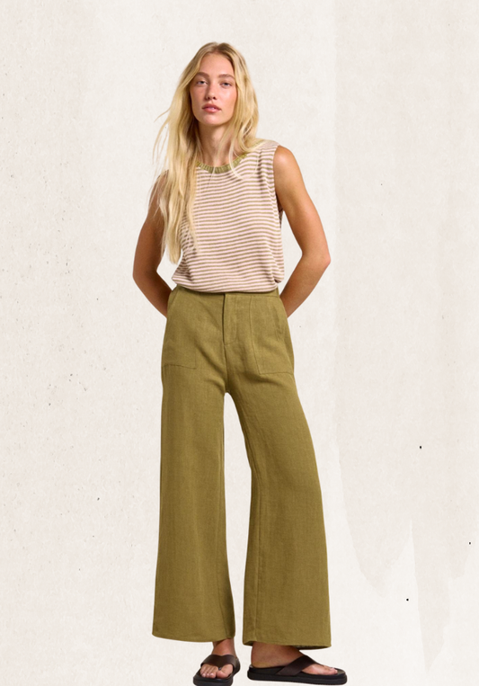 Jude Linen Pants - Olive