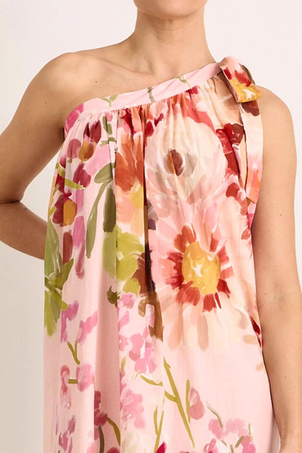 Ricci One Shoulder Maxi - Cotswolds Print