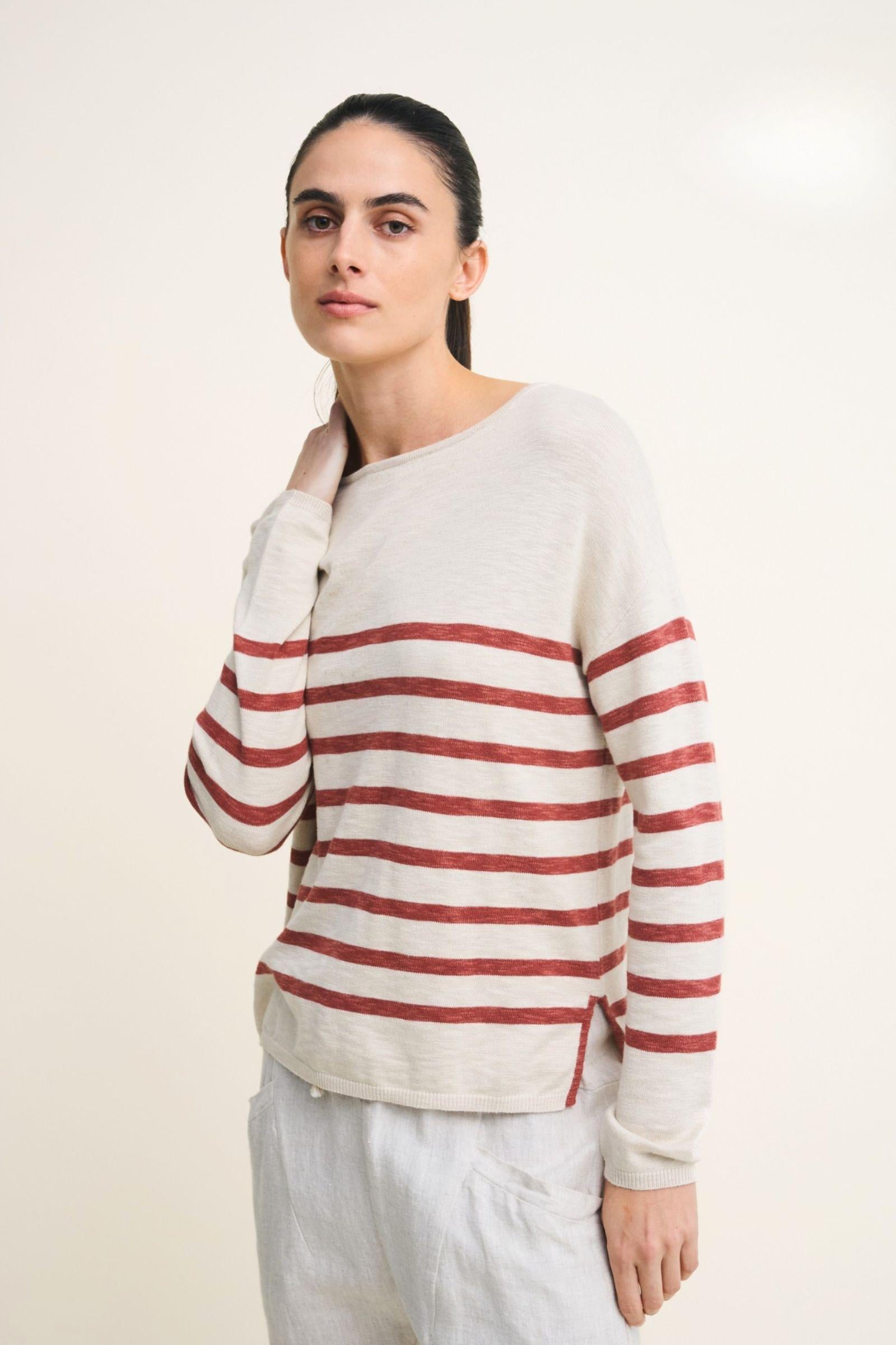 Bobbie Top - Natural/Terracotta