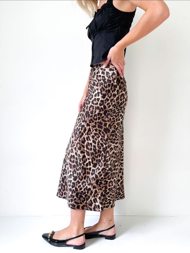 Leonie Leopard Midi Skirt