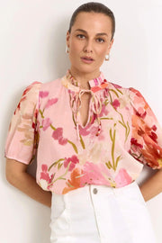 Sandra Cotton Top - Cotswald Print