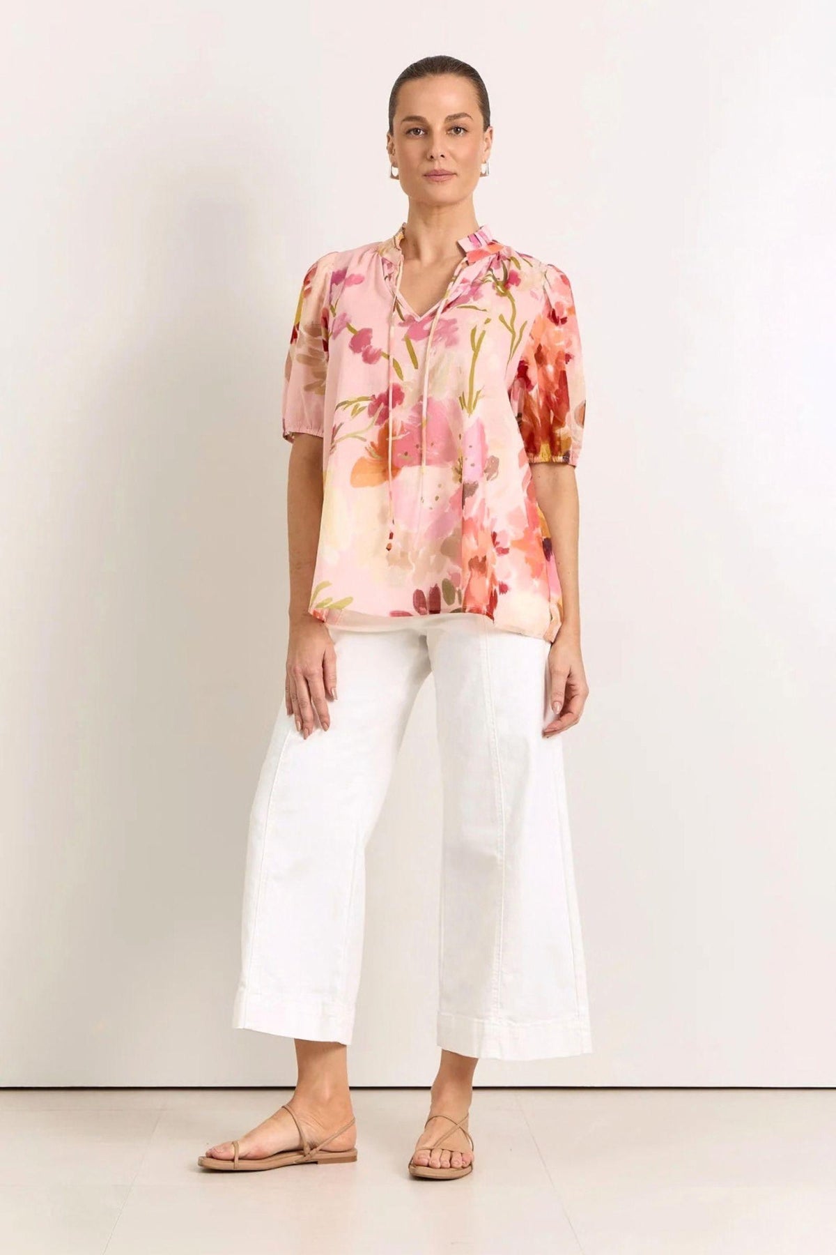 Sandra Cotton Top - Cotswald Print
