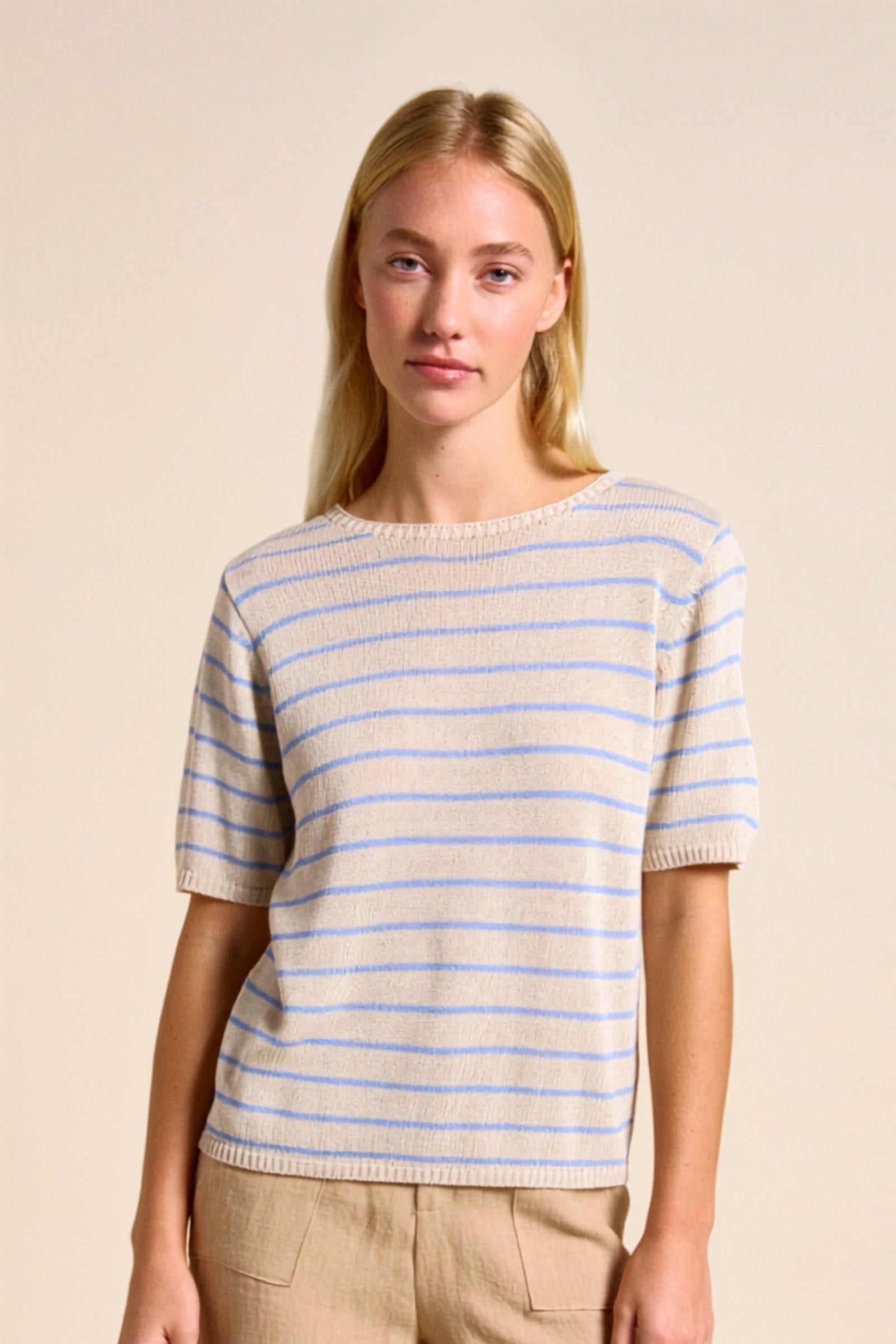 Indi Tee - Natural/Blue