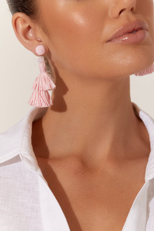 Camille Tassel Event Earrings - Pink