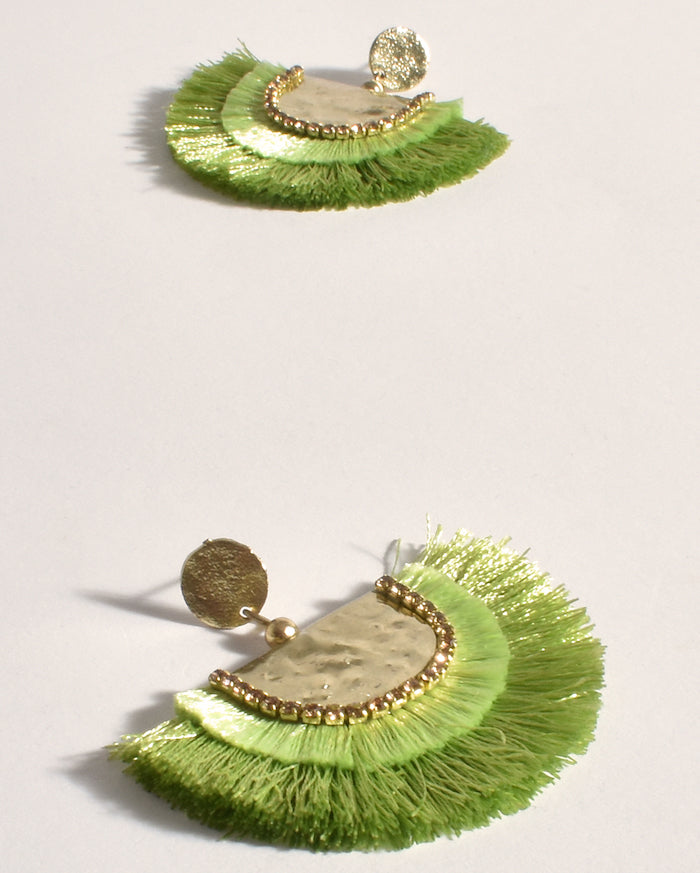 Double Layer Event Earrings - Green