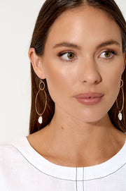 Pearl Drop Fine Ring Hook Earrings
