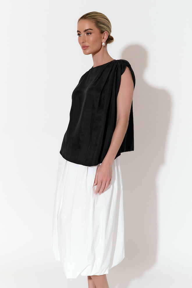 Yara Cupro Top - Black