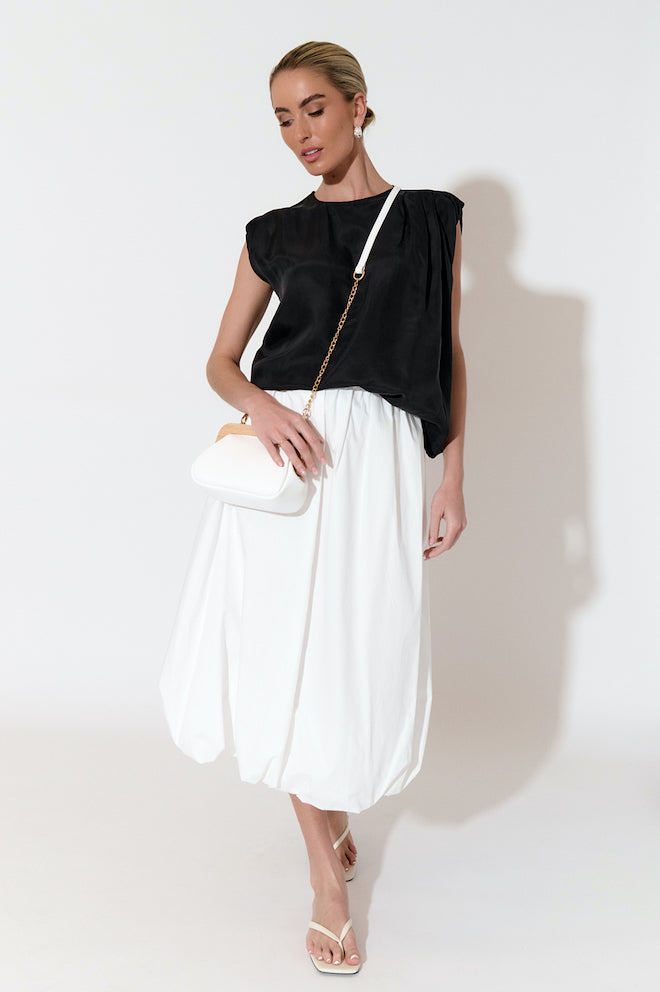 Yara Cupro Top - Black