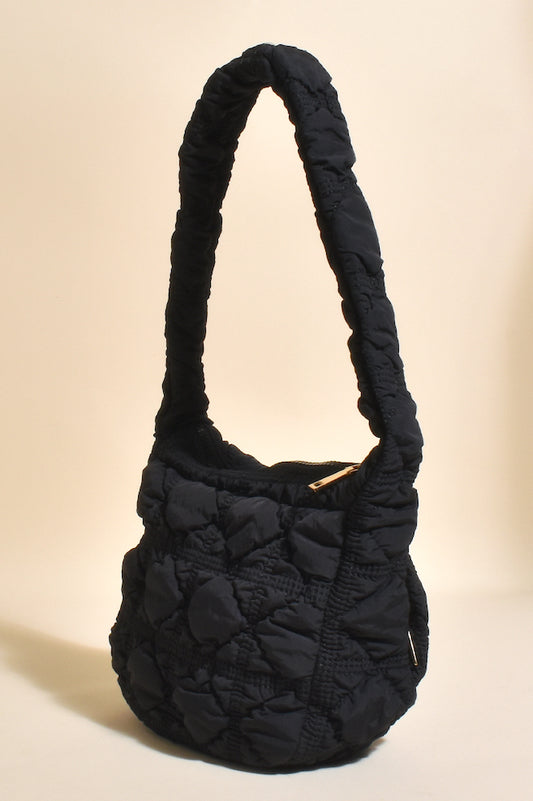 Minnie Quilt Puff Bag - Black
