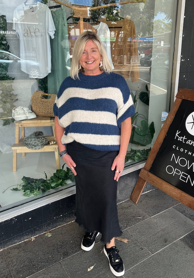 Lulu Stripe Sweater - Navy