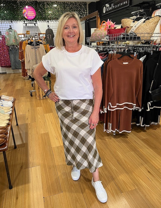 Plaid Linen Skirt