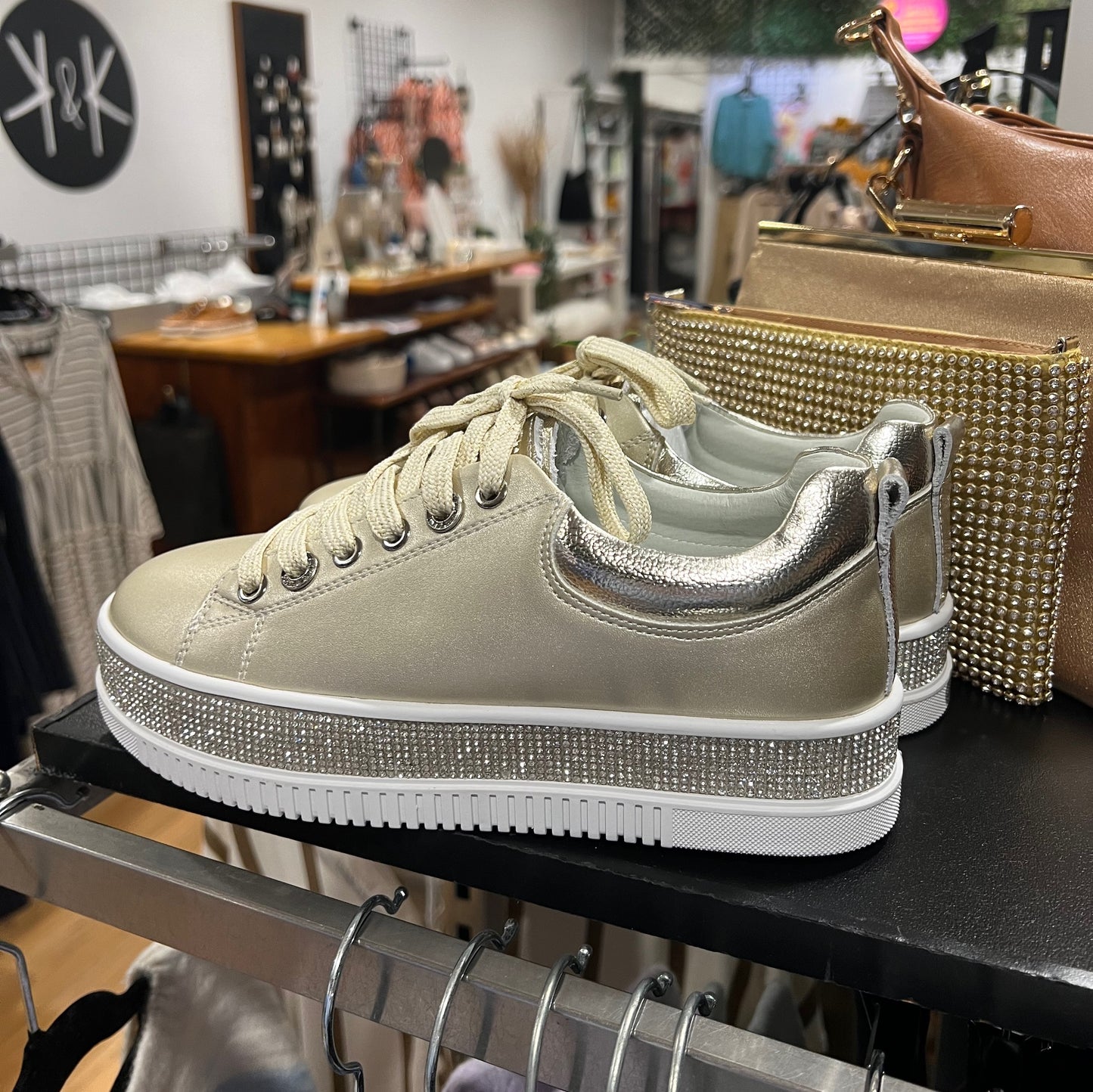 Gold Leather Luxe Sneakers