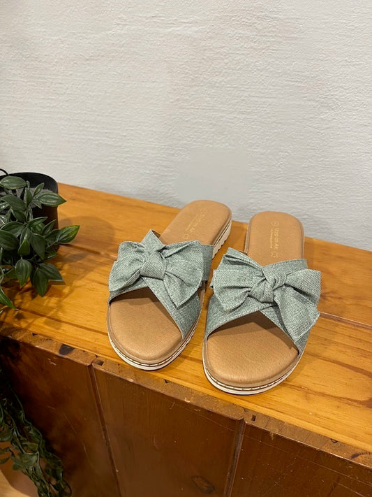 Fabric Slide -Teal Linen