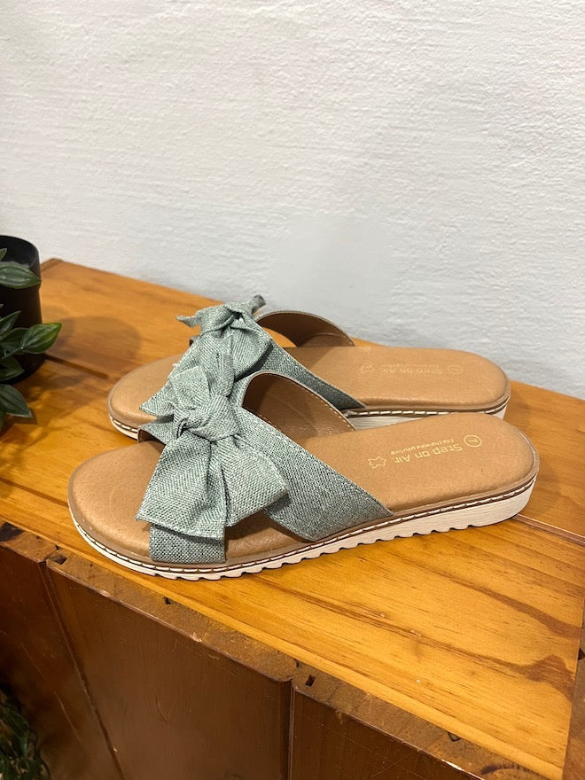 Fabric Slide -Teal Linen