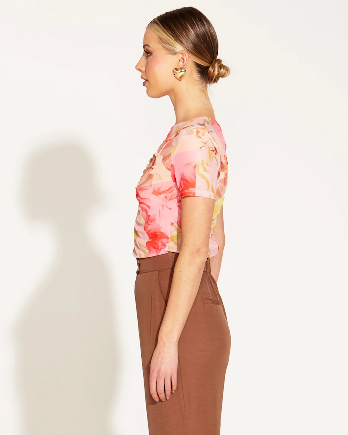 Floral Earthly Paradise Mesh Top by Fate + Becker