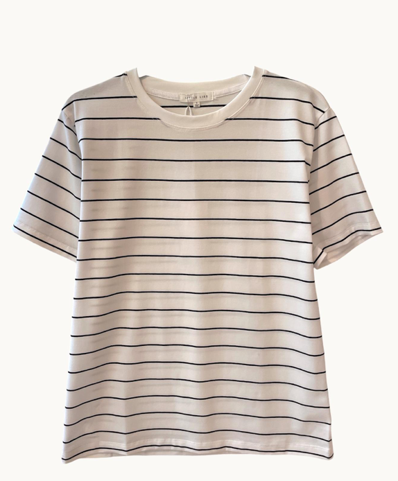 Stripe Athens Tee - White