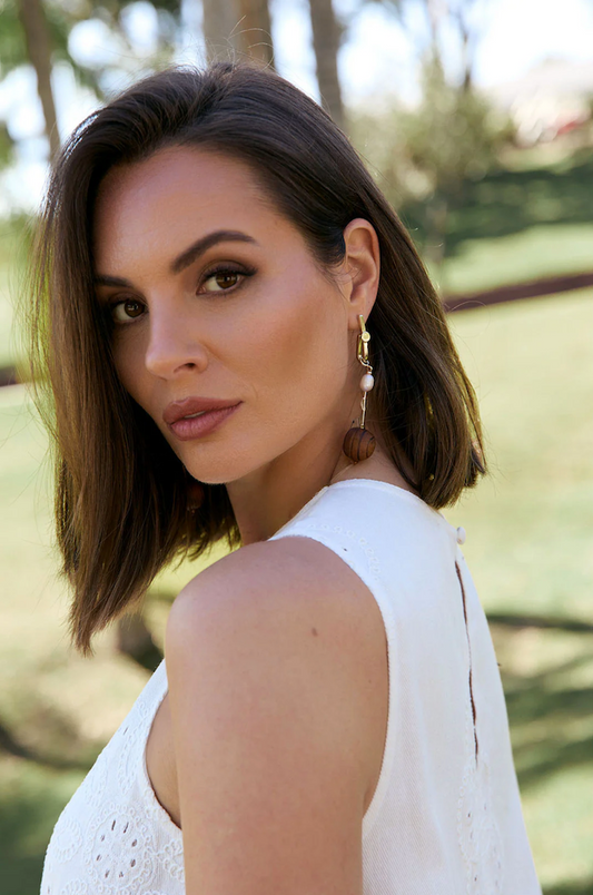 Timber Drop Freshwater Pearl Earrings