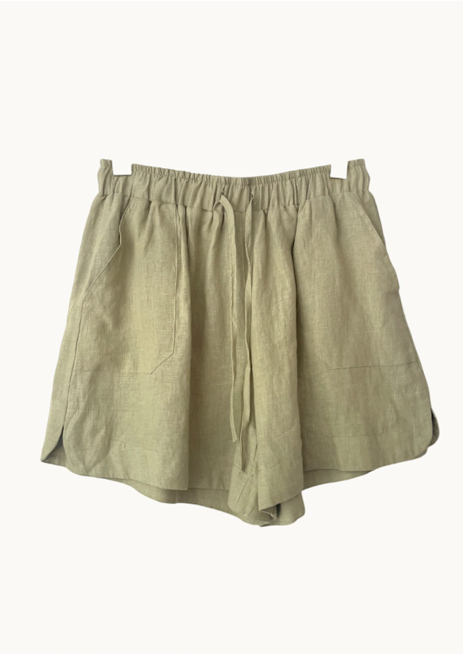 Bronte Linen Shorts - Sage