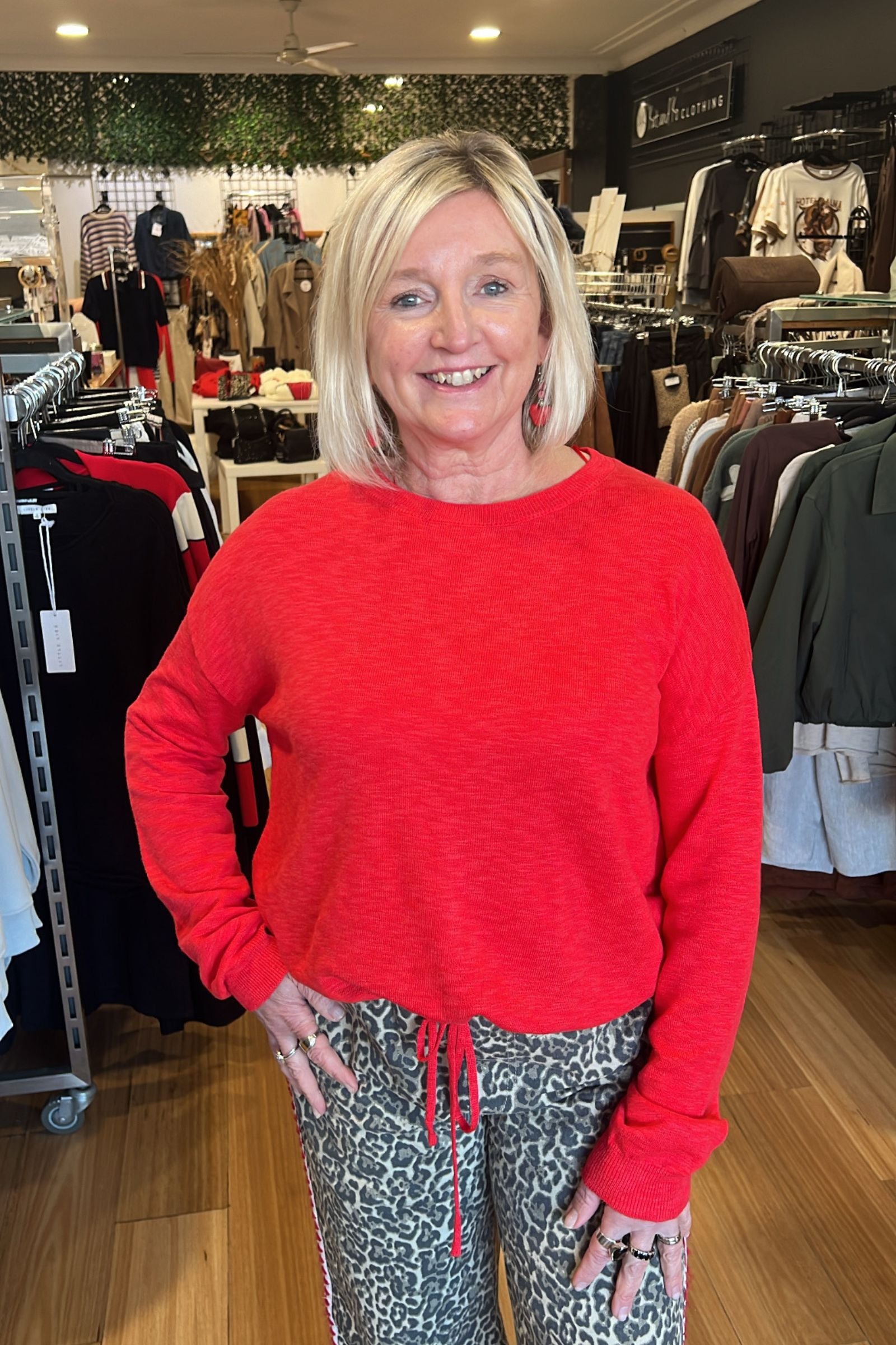 Hailey Drawstring Top - Red