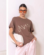 Ave Pearl Tee - Chocolate