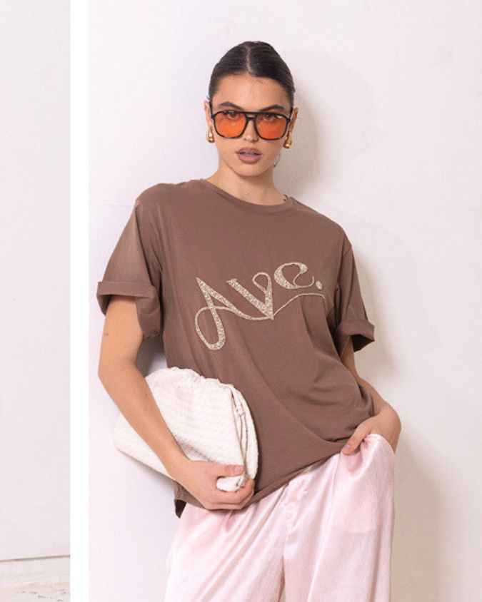 Ave Pearl Tee - Chocolate