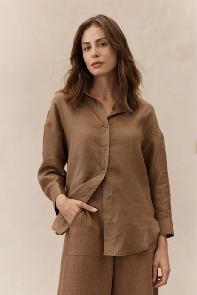 Boyfriend Shirt - Mocha
