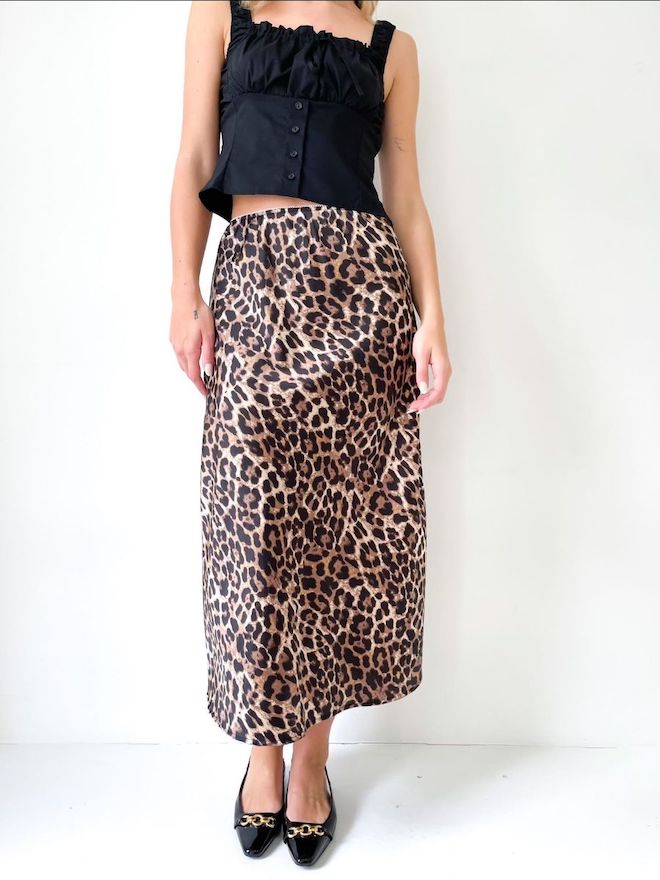 Leonie Leopard Midi Skirt