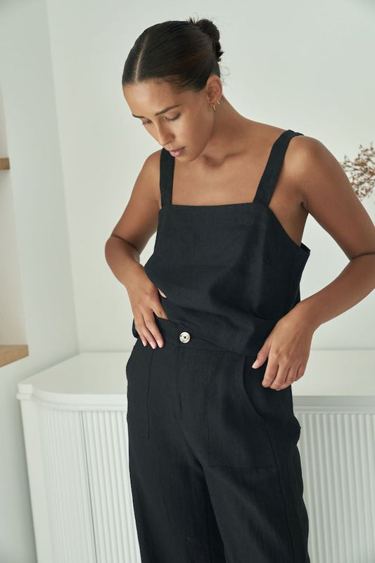 Jude Linen Pants - Black