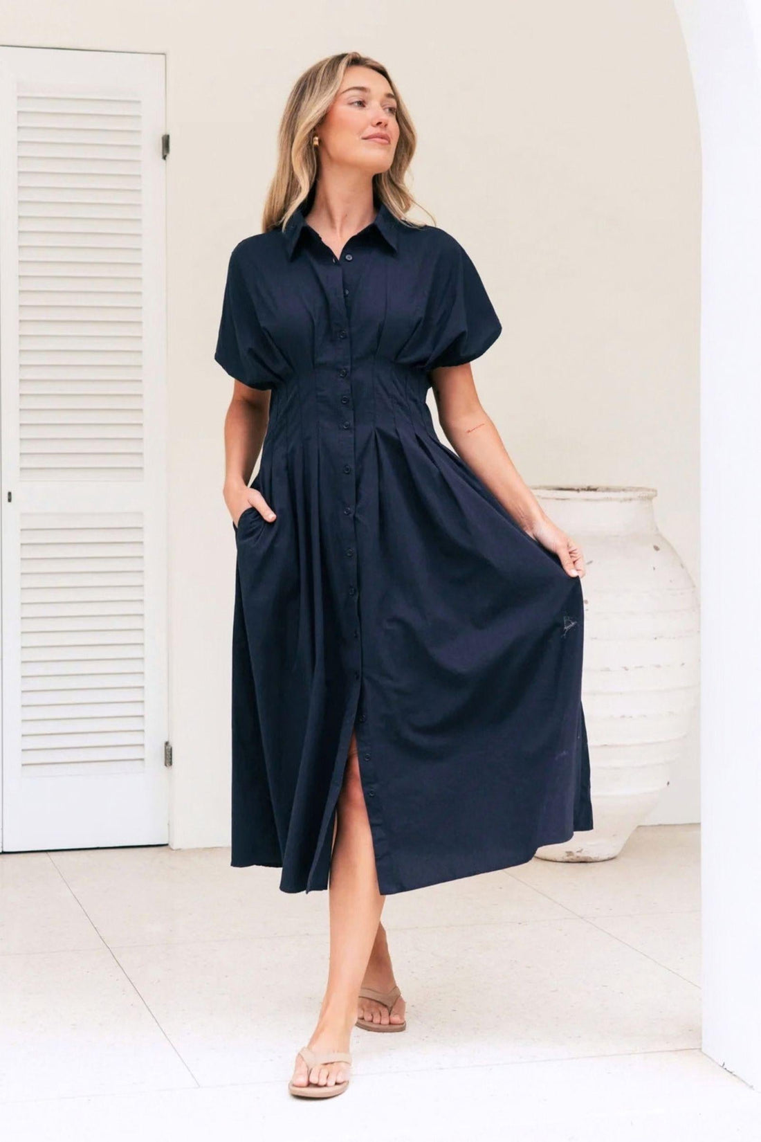 Azure Weekend Midi Dress by Label of Love in navy, new arrival at Kat and Ko