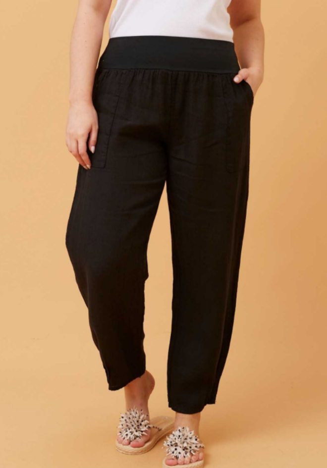 Sorrento Linen Pants - Black