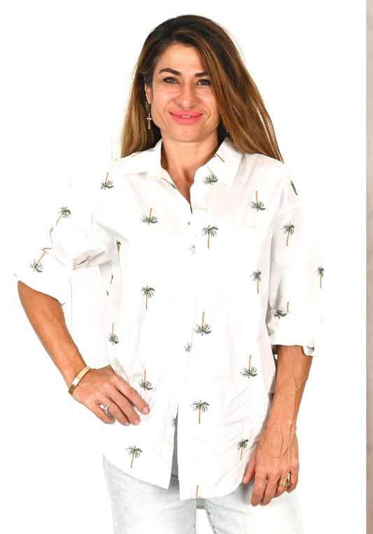 Laura Long Sleeve Palm Shirt