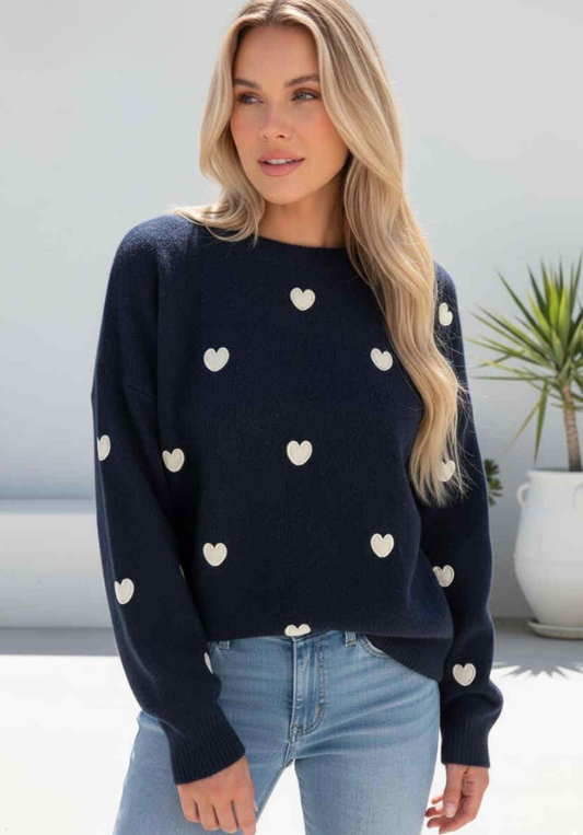 Lots To Love Jumper - Navy