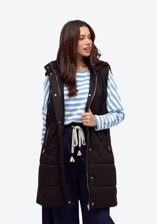 Luisa Puffer Vest - Black