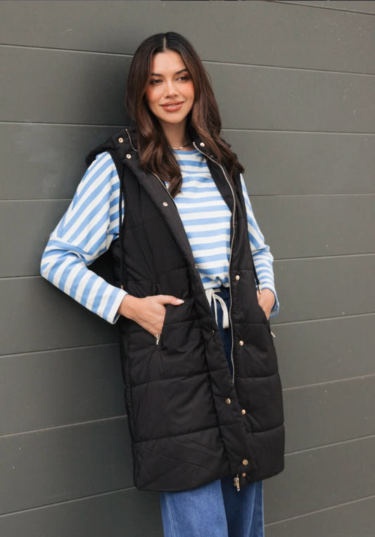 Luisa Puffer Vest - Black