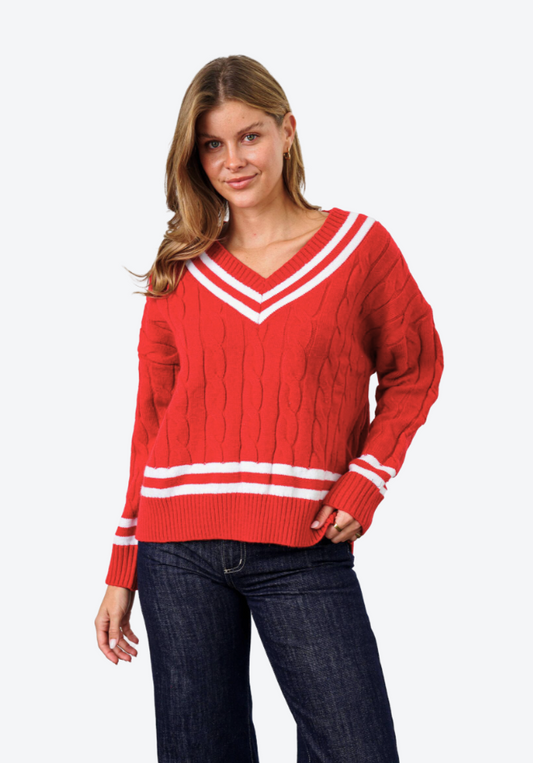 Estelle Knit Top - Red
