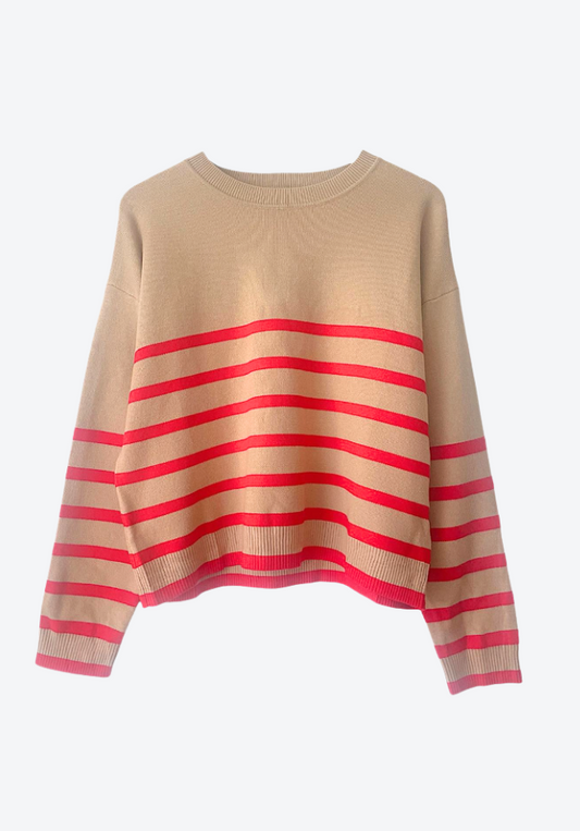 Lottie Stripe Sweater - Caramel