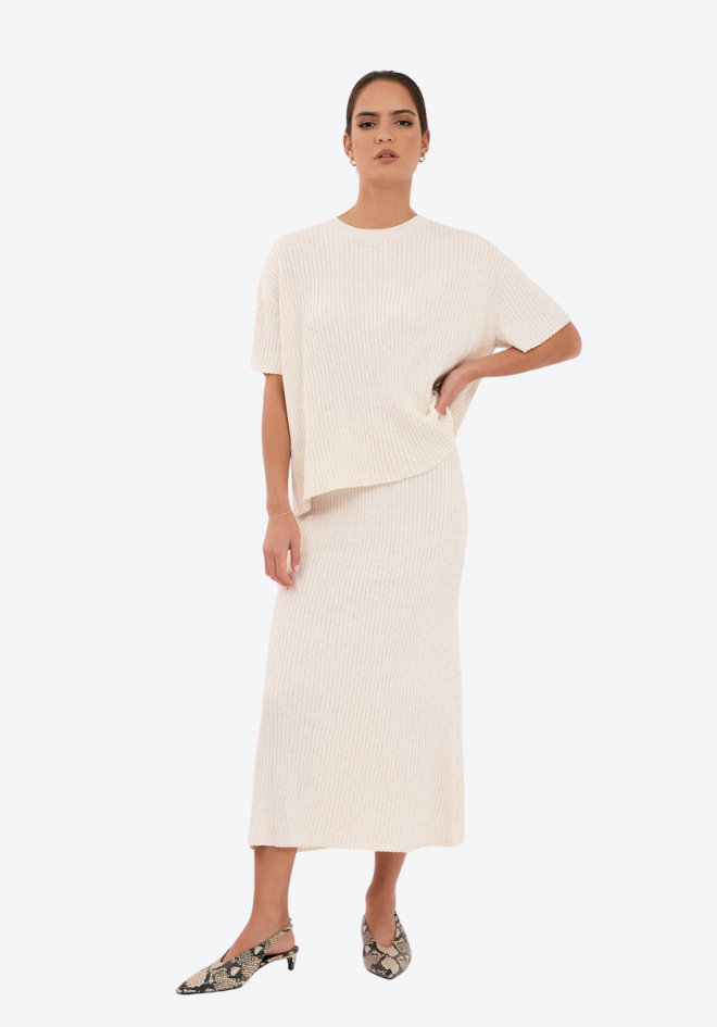 Shani Rib Knit Short Sleeve Top