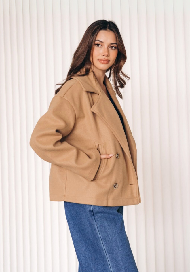 Raven Crop Coat - Caramel