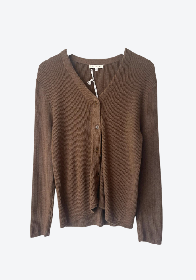 Brown cardigan on a white background