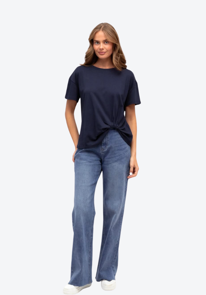 Easy Tuck Tee - Navy