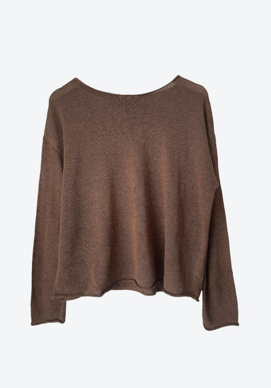 Brown sweater on a white background