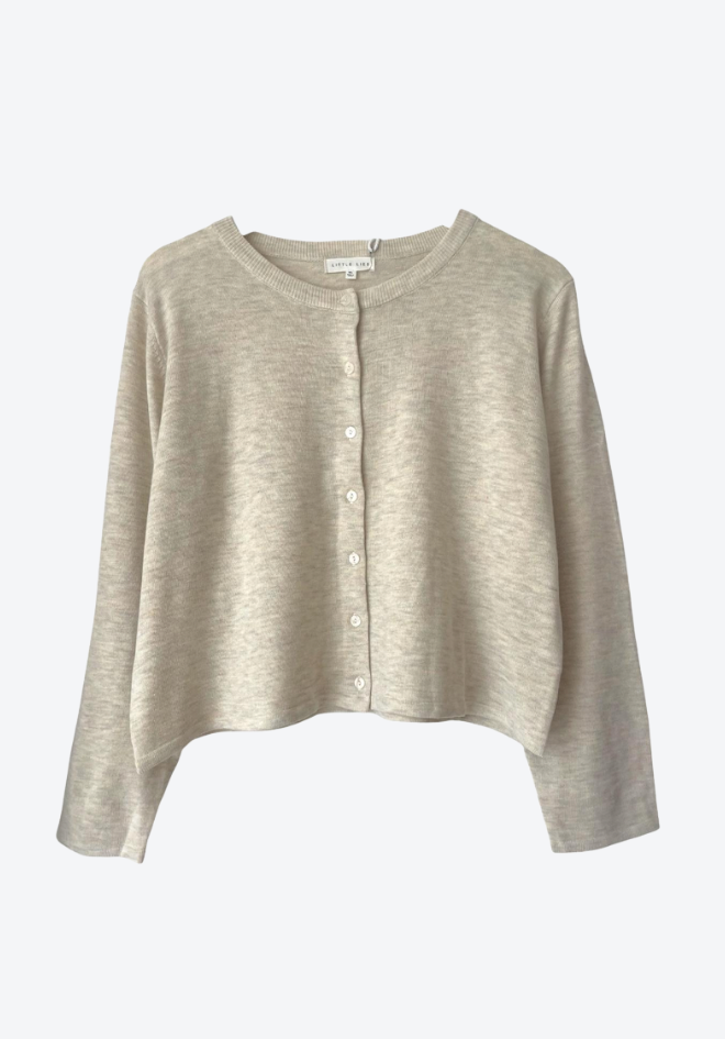 Light gray cardigan on a white background