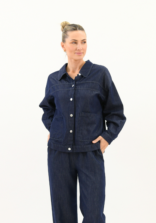 Blake Soft Denim Cropped Shacket