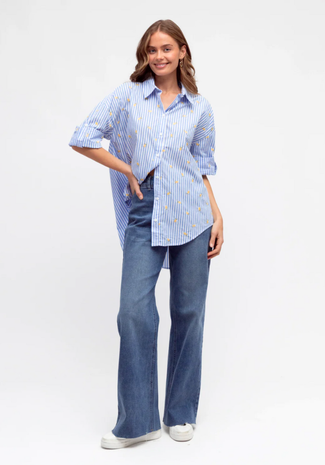 Striped Lemon Shirt - Blue