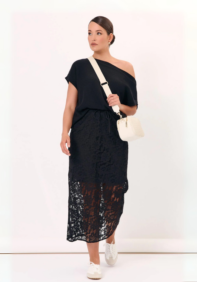 Mae Lace Skirt - Black