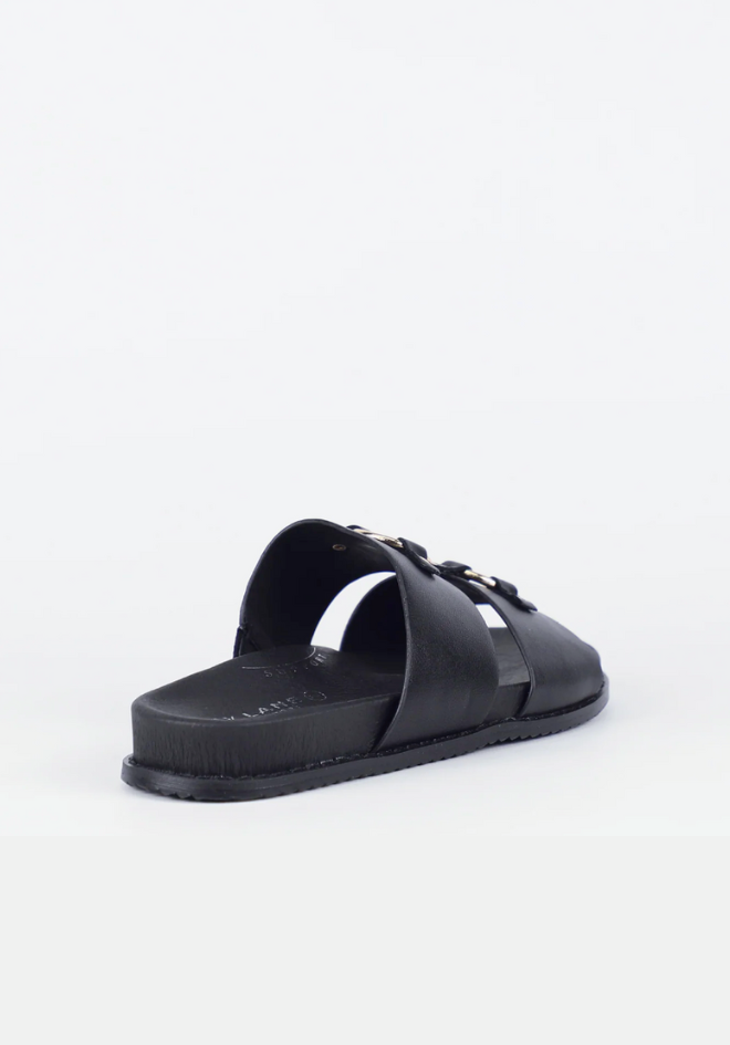 Black sandal on a white background