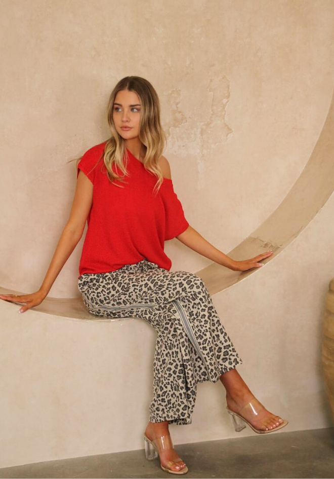 Kayla Knit Top - Red